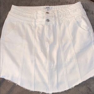 RENVY white denim mini skirt